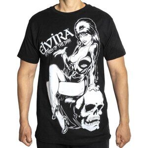 Elvira GLOW IN DARK Men's Black Tee Jumbo Graphic S-M-L-XL-2XL-3XL NWT